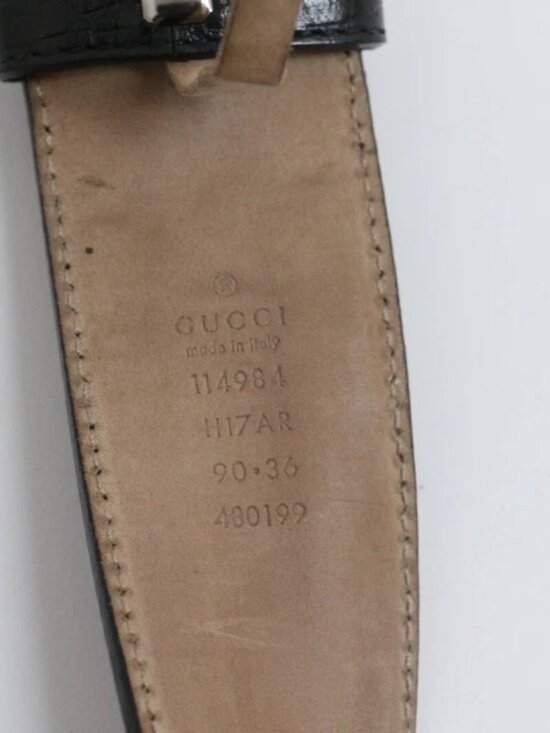 Gucci 114984 Web Green Red Canvas Leather Interlocking G Buckle Belt 90 / 36 main image 5